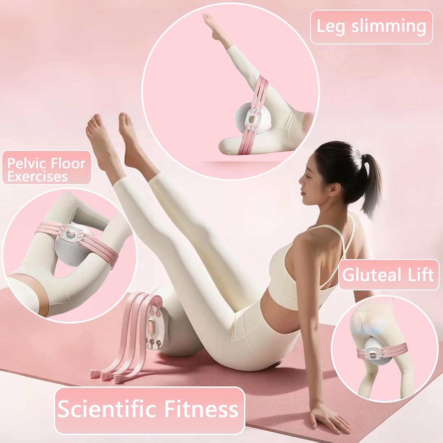 Purple 3-Level Resistance Pelvic Floor & Inner Thigh Trainer - Multi-Function view 4