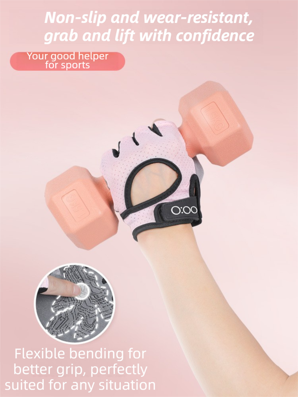 Pink Heavy-Duty Unisex Gym Training Gloves with Integrated Wrist Support view 4