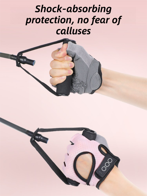 Black Heavy-Duty Unisex Gym Training Gloves with Integrated Wrist Support view 3