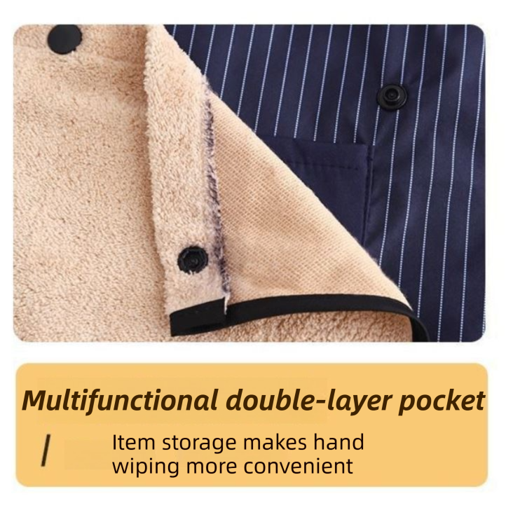 2-Pack Dark Blue Waterproof & Oil-Proof Cross-Back Kitchen Apron with No-Tie view 3