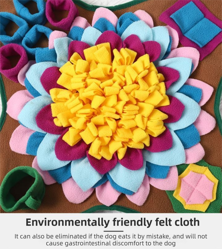 Green 48x48CM Durable Felt Cloth Pet Puzzle Sniffing Mat - Mental Stimulation view 2