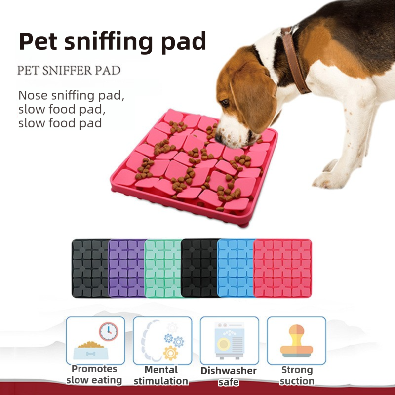 Blue Food-Grade Silicone Pet Lick Mat for Perfect Distraction - 3D Textured view 2