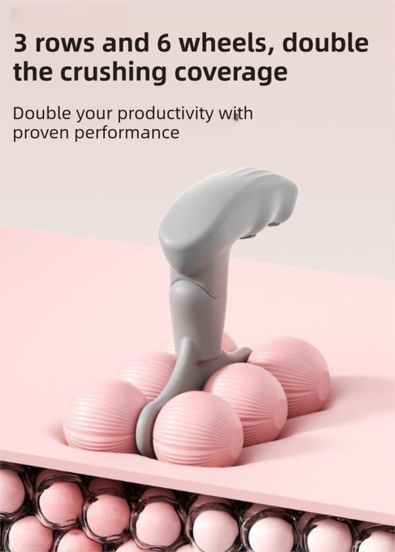 Blue Compact 6-Wheel Handheld Massager - Smooth & Silent view 3