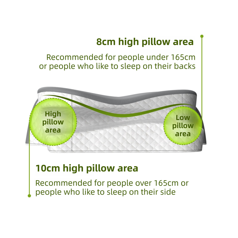 Green Breathable Butterfly Contoured Memory Foam Pillow - Dual-Height view 5