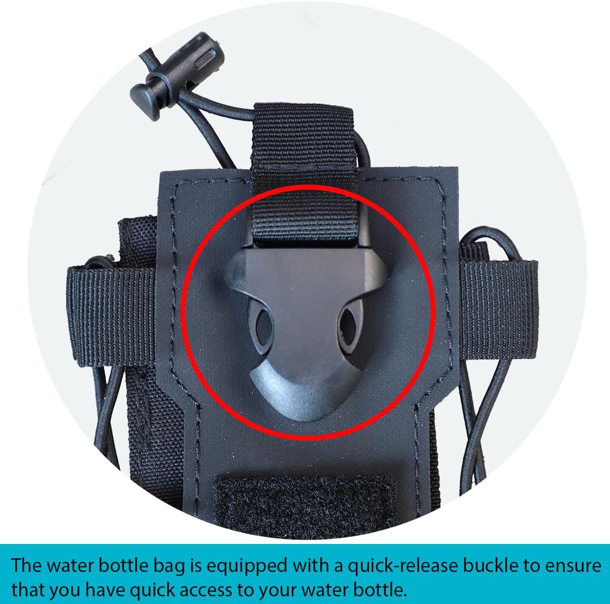 Green Adjustable Tactical Water Bottle Pouch - Multi-Functional MOLLE view 4