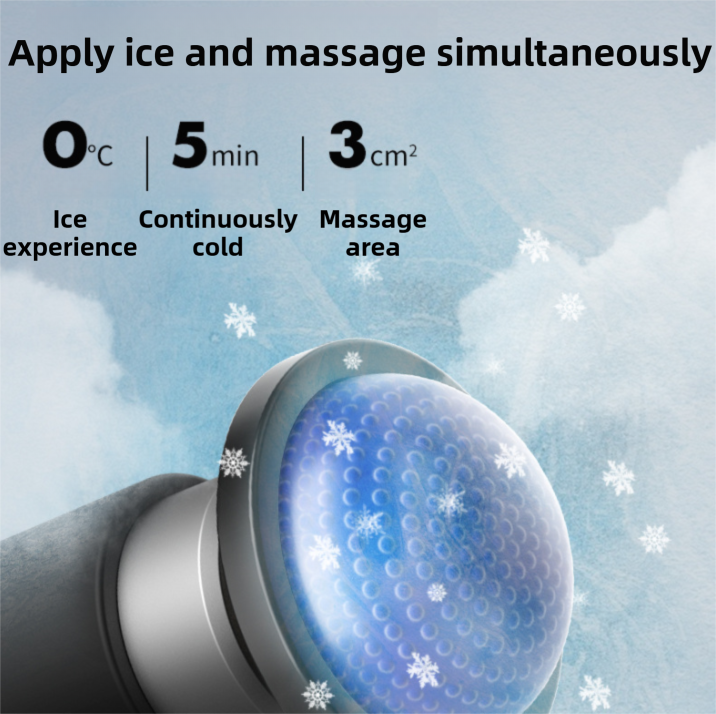 Black Gold Mini Hot Cold Massage Gun with10 Heads - 6 Intensity Dual Thermal view 4