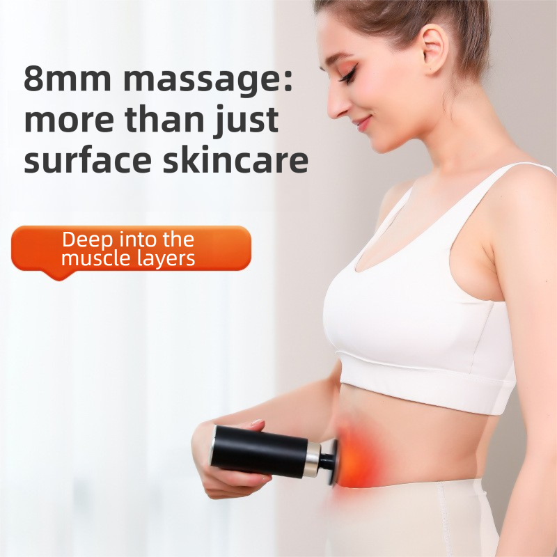Black Gold Mini Hot Cold Massage Gun with10 Heads - 6 Intensity Dual Thermal view 6
