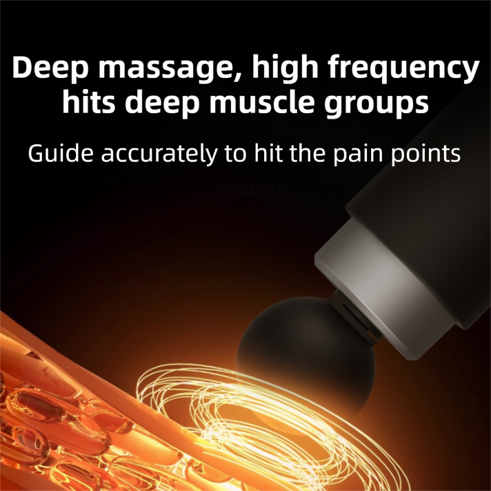 Black Gold Mini Hot Cold Massage Gun with10 Heads - 6 Intensity Dual Thermal view 7
