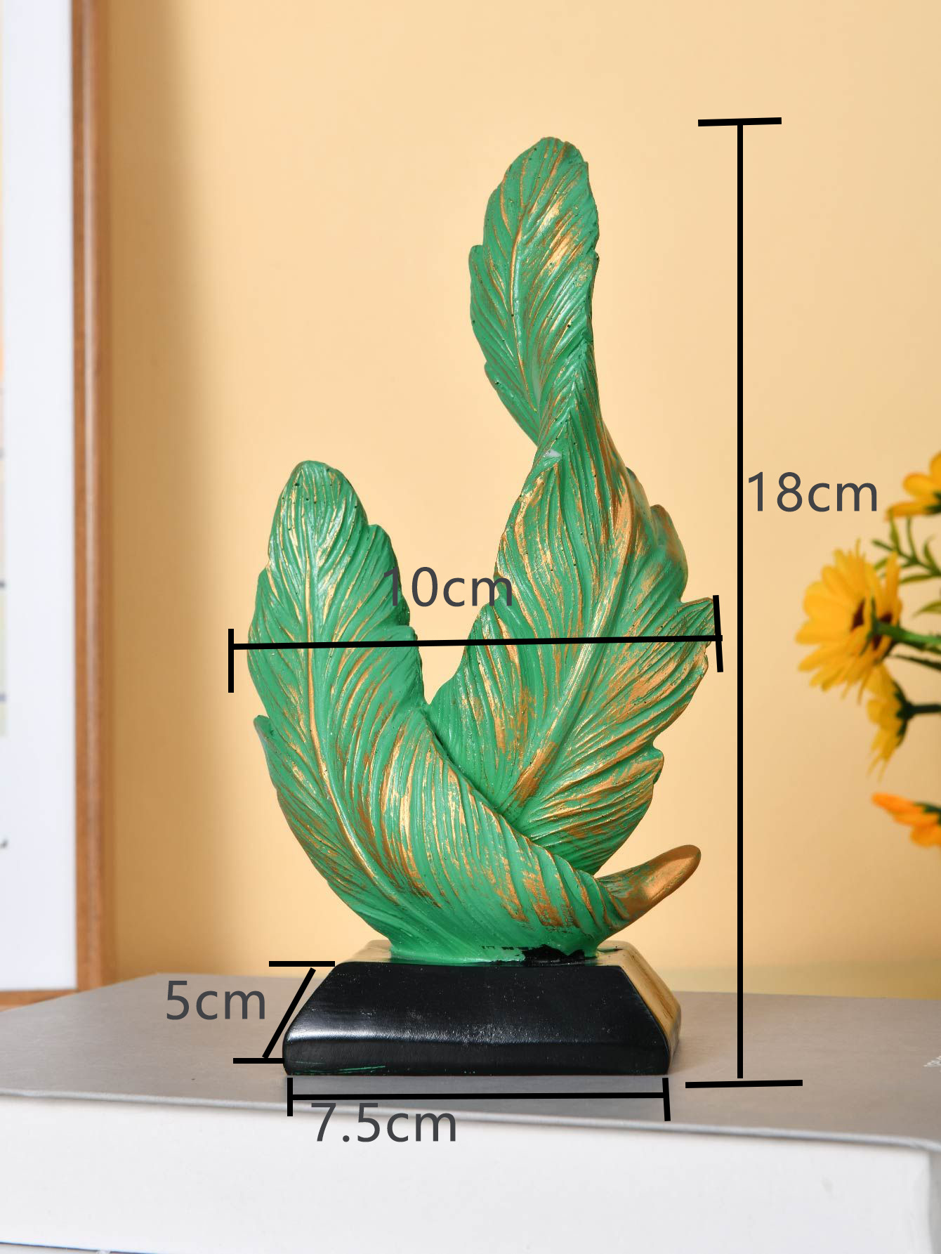 White Luxury Artistic Resin Dual Feather Sculpture - Elegant Minimalist Home view 2