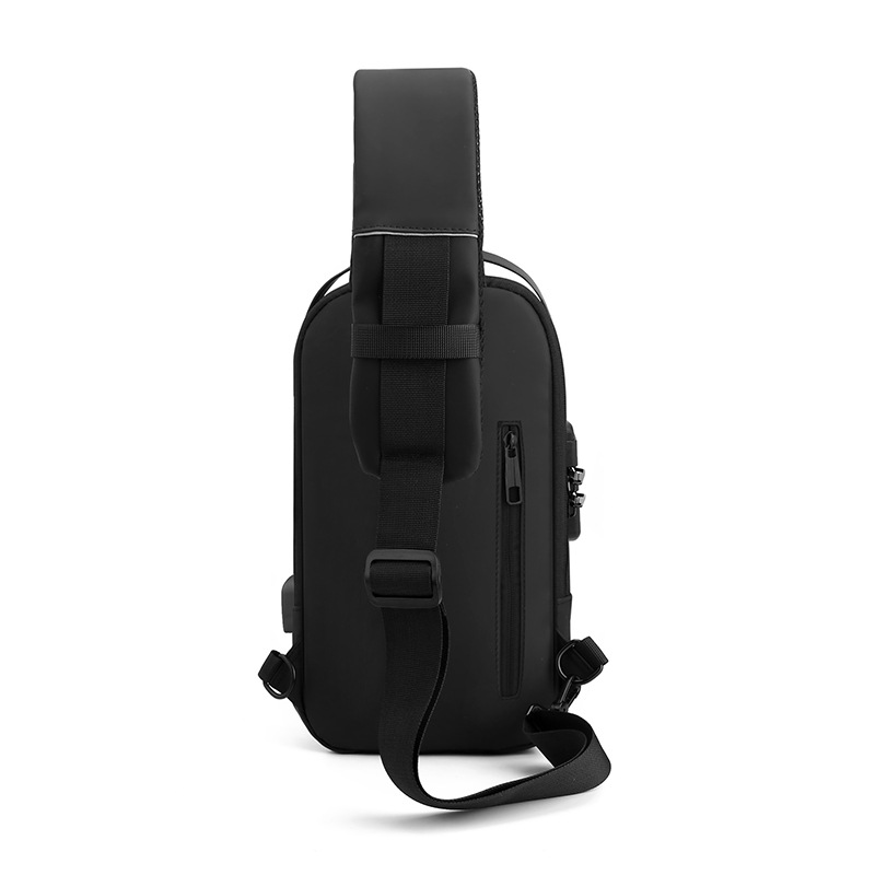 Black High Capacity Anti-Theft Tactical Chest Bag - Waterproof Leather-Film view 4
