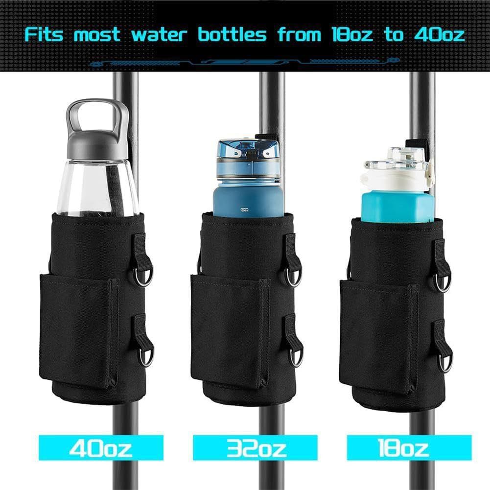 Black Magnetic Gym Water Bottle Pouch & Towel Clip with 6 High-Strength view 4