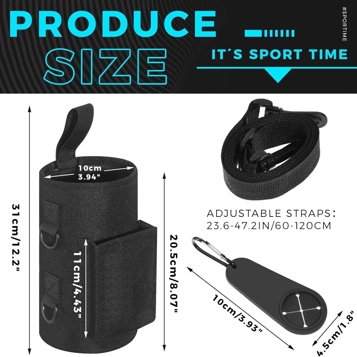 Green Magnetic Gym Water Bottle Pouch & Towel Clip with 6 High-Strength view 5