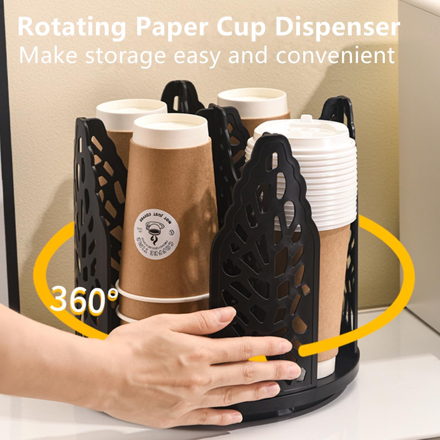 White 360°Rotating Multi-Scenario Countertop Storage Rack - Large Capacity 4 view 2