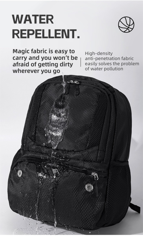 24L High-Capacity Black Basketball Backpack with Shoe Compartment & Dedicated view 5