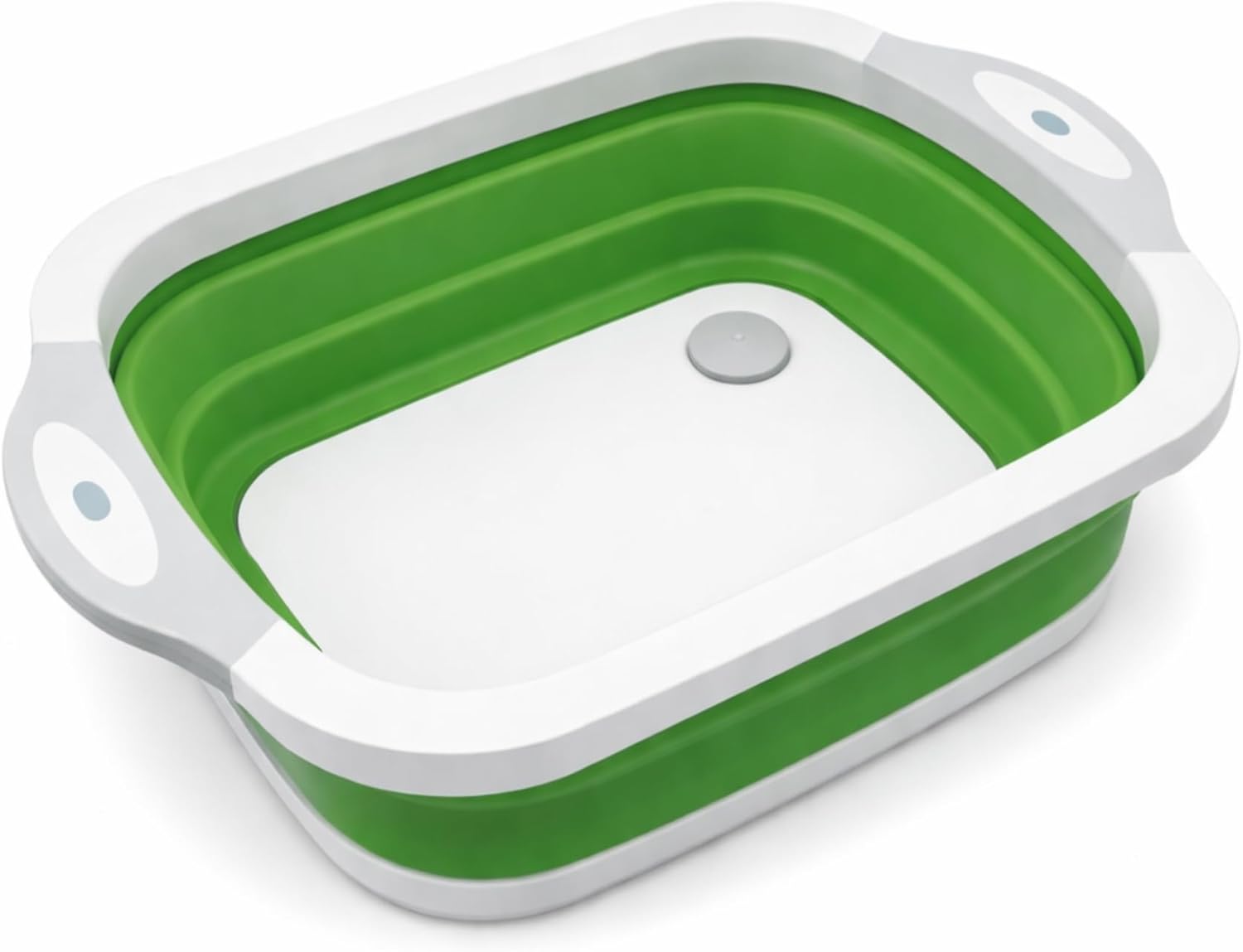 3-in-1 Green Collapsible Cutting Board & Drain Basin & Storage Tub - Portable view 2