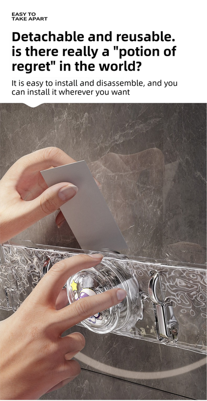 180°Foldable Hidden Hook Rail with Reusable Suction Cup - Waterproof Water view 7