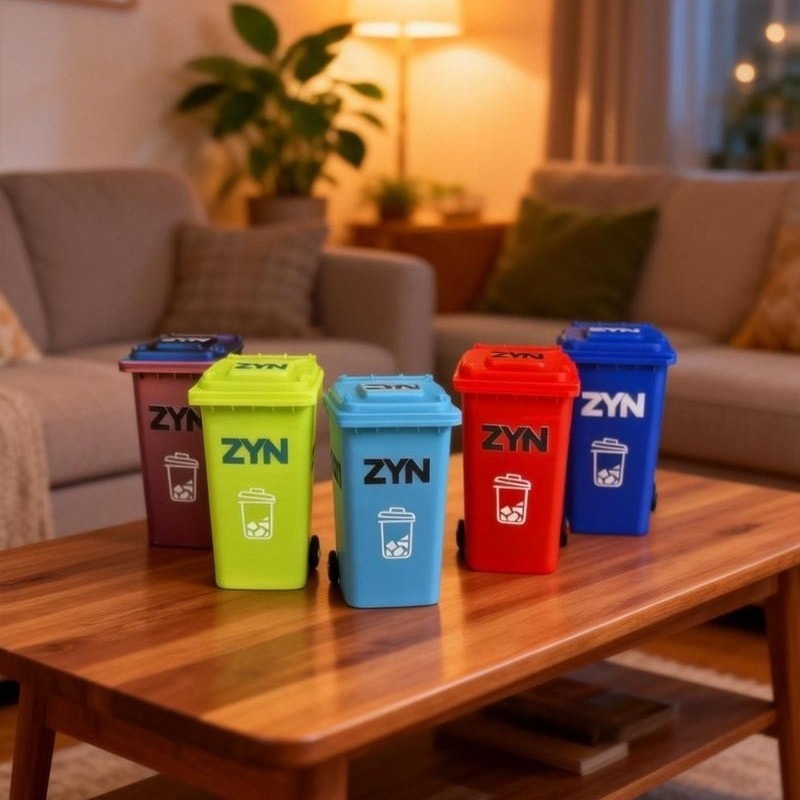 Blue Mini Zyn Bin Desk Simulation Trash Can - Novelty Desktop Decor & Storage Box view 2