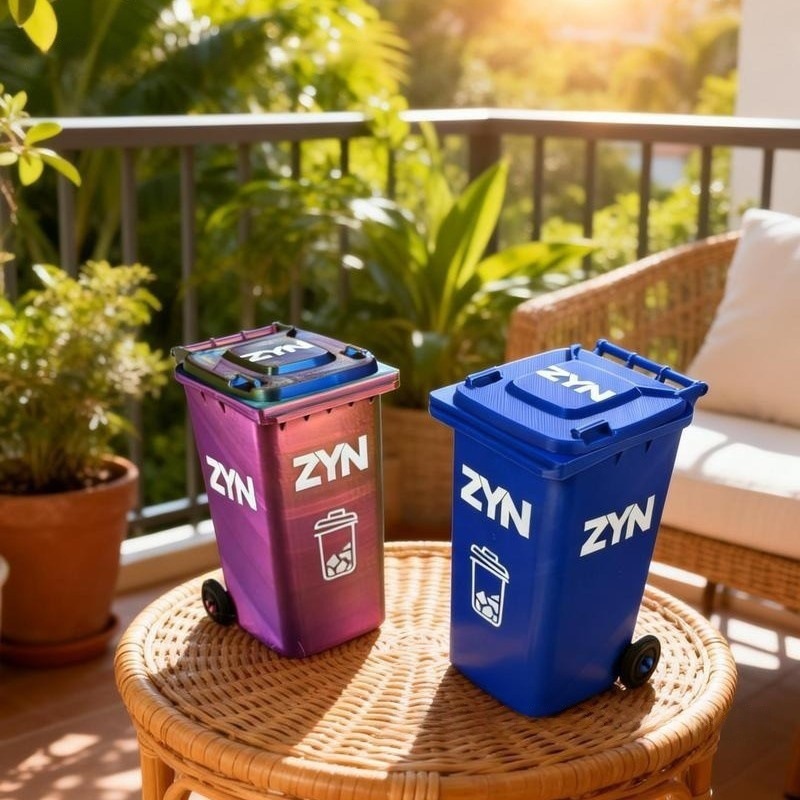 Red Mini Zyn Bin Desk Simulation Trash Can - Novelty Desktop Decor & Storage Box view 3