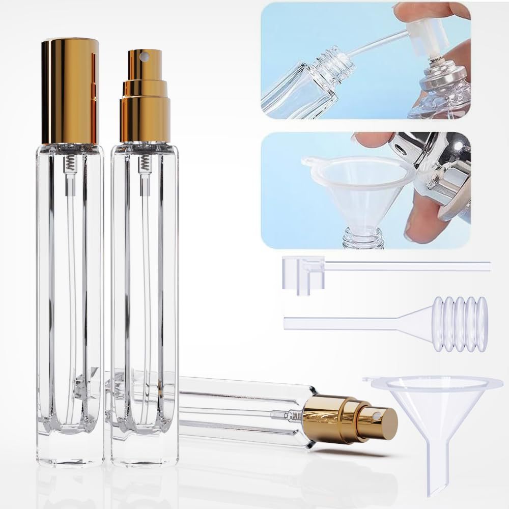 15-Piece/3-Set Black Premium Glass Travel Perfume Atomizer Set - 10ml Portable view 3