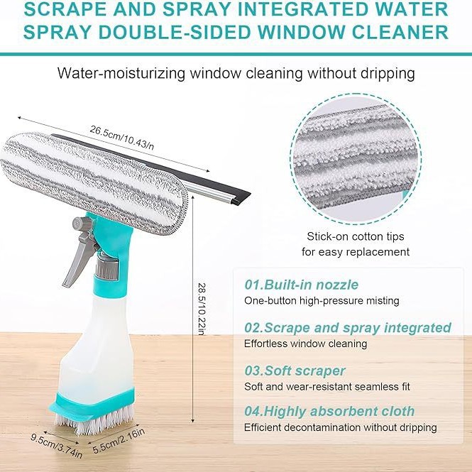 4-in-1 Versatile Window Cleaning Kit (2 Pack) - All-in-One Spray view 2