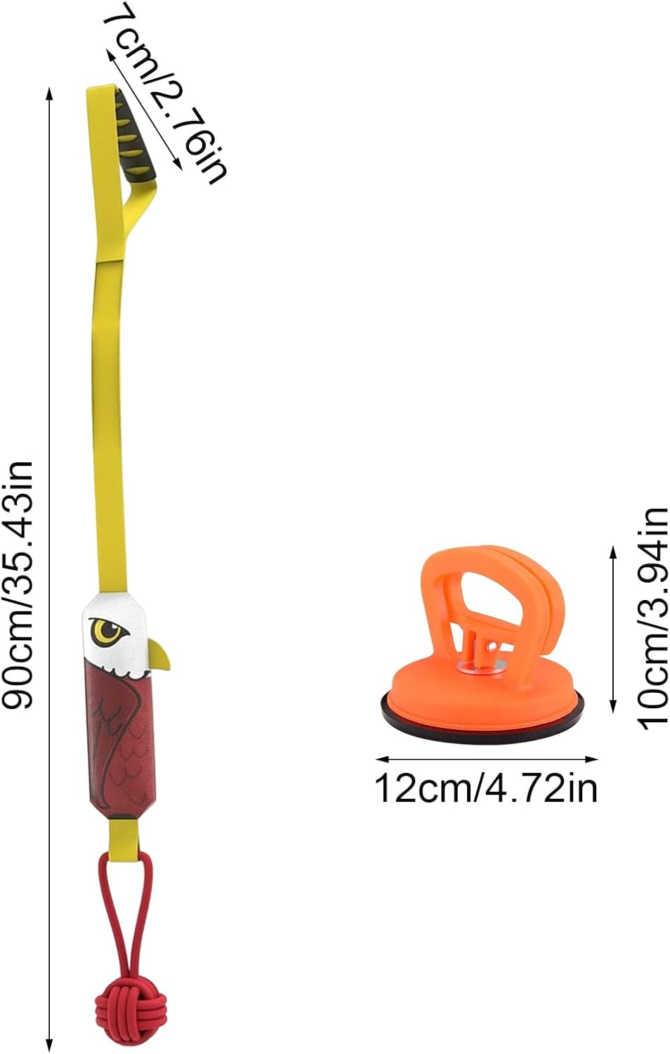 Eagle-shaped Tug-of-War Dog Toy with Suction Cup & Chew Rope Knot view 2