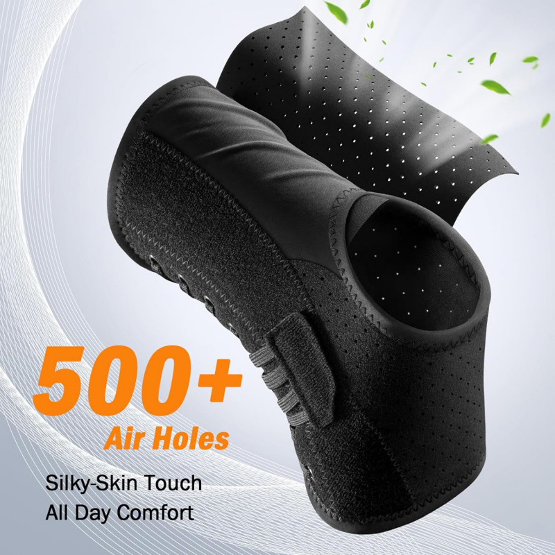 S Size Black Triple-Layer Compression Ankle Brace With Adjustable Lace-Up view 4