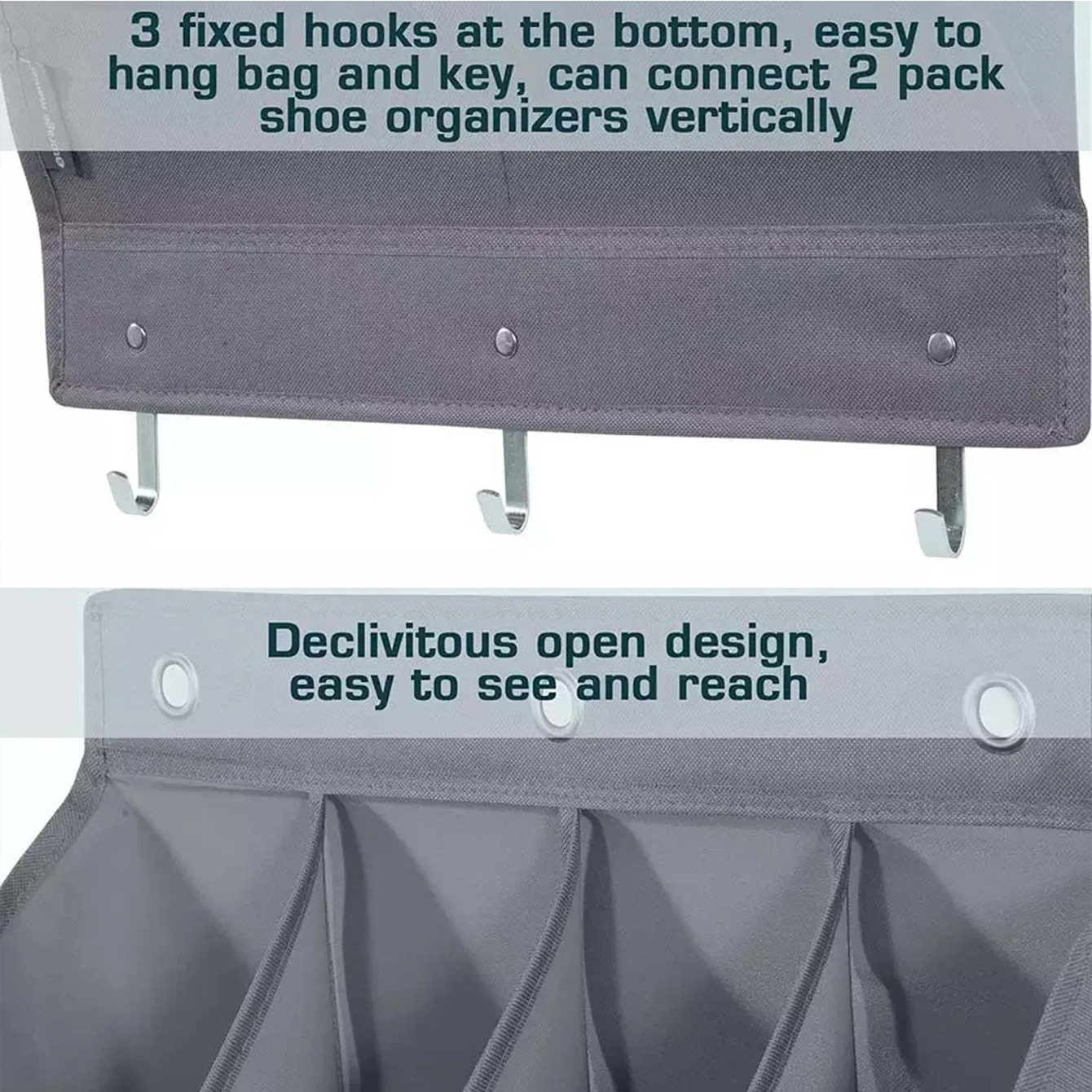 6-Tier Black Collapsible Over-the-Door Hanging Storage Bag - Space-Saving view 4