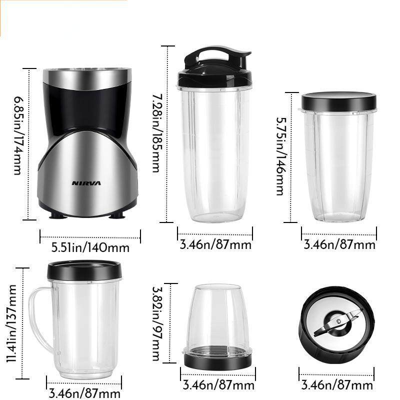 Professional Multifunctional Juicer with 4 Cups & 2 Blade Heads - 1.5L Large view 2