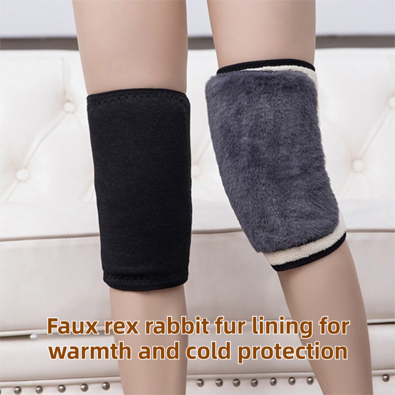 Windproof Thermal Rider Protection Set - 2 Pack Faux Rabbit Fur Knee Braces & view 5
