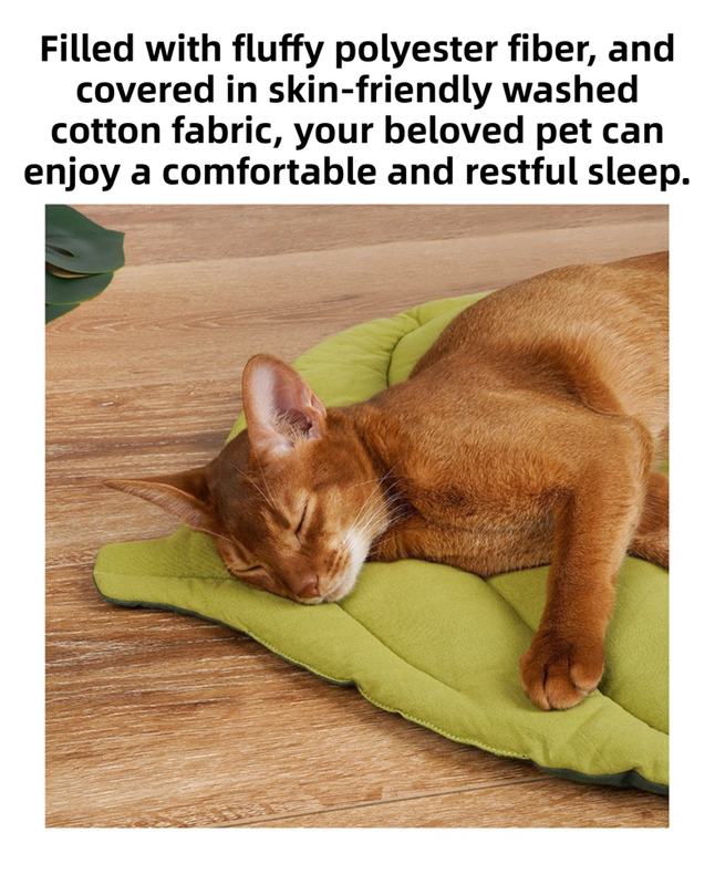 Green Heart-Leaf Decorative Pet Mat (66 x 63 CM) - Reversible Thickened view 5