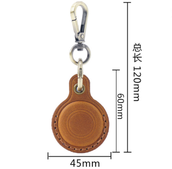 Brown Genuine Crazy Horse Leather Case for Apple AirTag Protective Tracker view 2