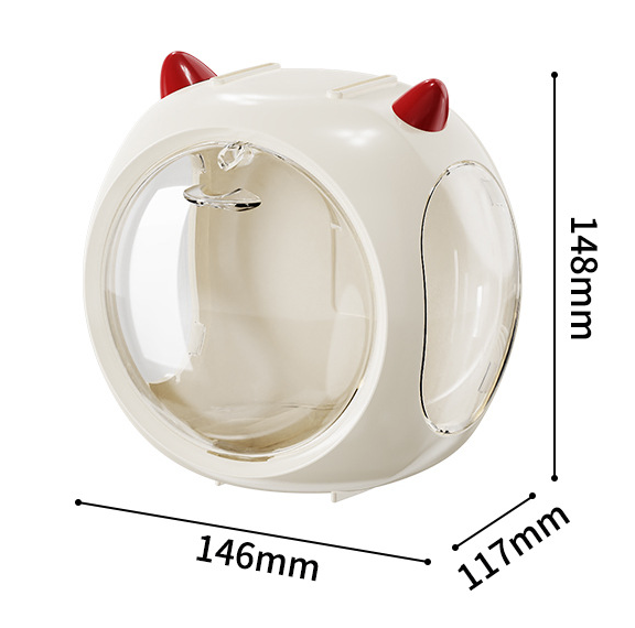 Beige Cute Magnetic Display Case - Dustproof 'Space Capsule' Box for Figures & view 3