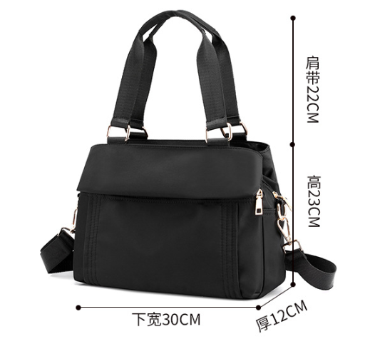 Grey Women's Large Capacity Water-Resistant Nylon Handbag Multi-Compartment view 2