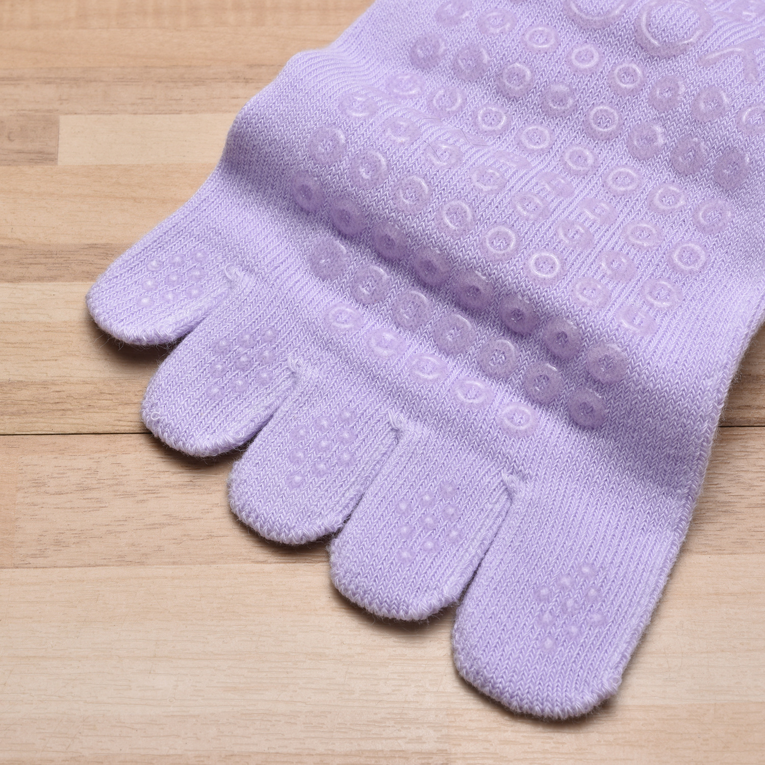 Grey 2pcs Women's 5-Finger Ballet Style Yoga Socks - Non-Slip Grip Pilates & view 3