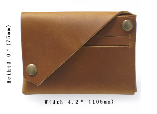 Black Vintage Genuine Leather Mini Wallet - Minimalist Handmade Card Holder & view 2