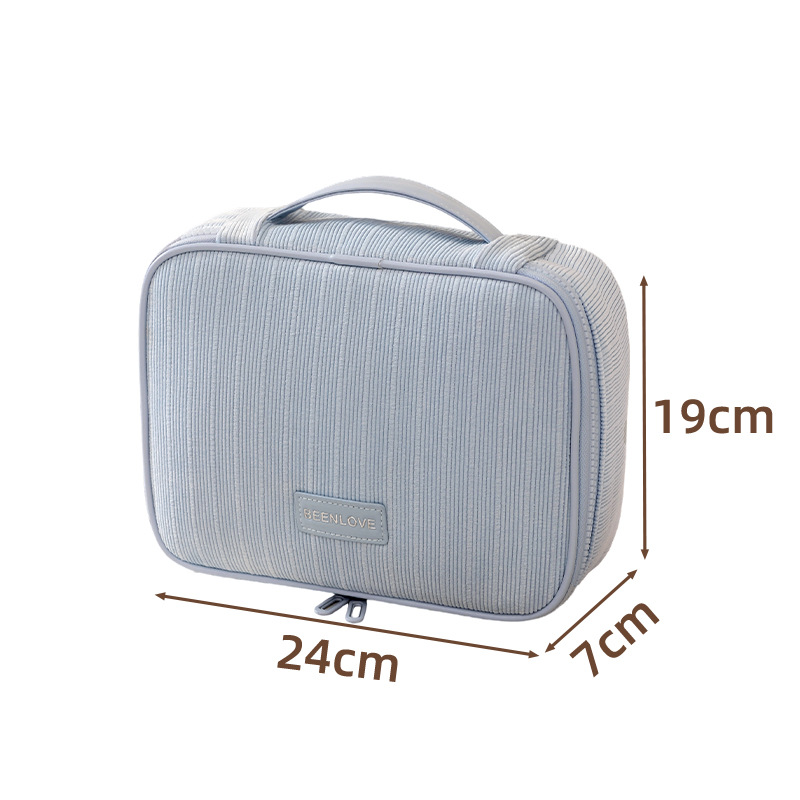 Blue Professional Large Capacity Travel Makeup Bag - Multifunctional Cosmetic