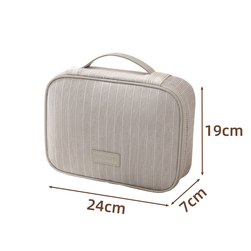 Grey Professional Large Capacity Travel Makeup Bag - Multifunctional Cosmetic