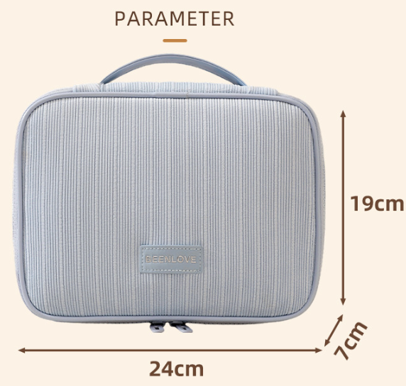 Grey Professional Large Capacity Travel Makeup Bag - Multifunctional Cosmetic view 2