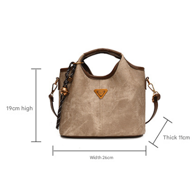 Coffee-brown Vintage Soft PU Leather Crossbody Handbag view 2