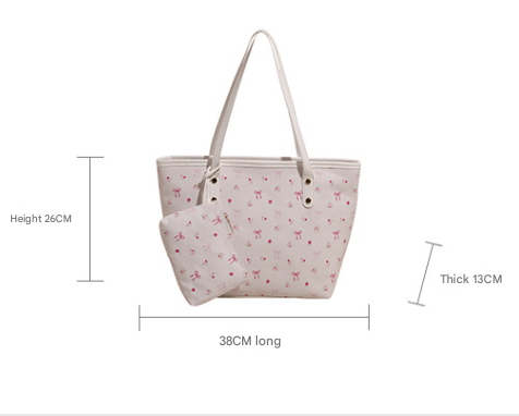 Pink Large Capacity Daily Commuter Tote Bag Set view 2