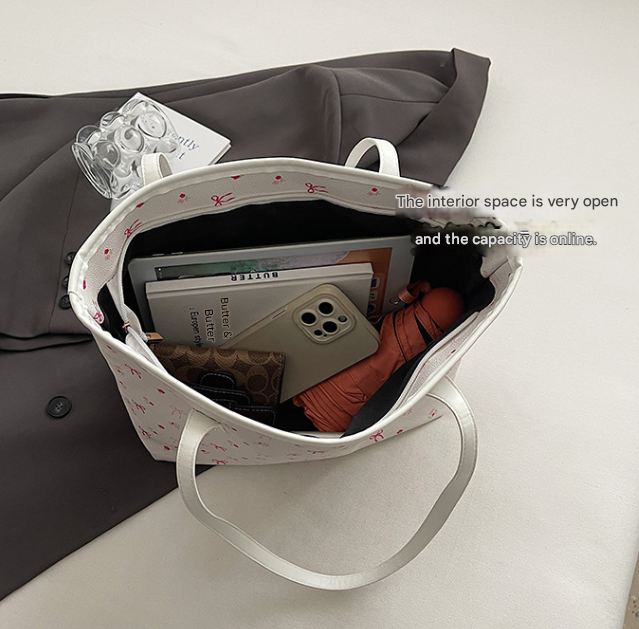 Pink Large Capacity Daily Commuter Tote Bag Set view 3