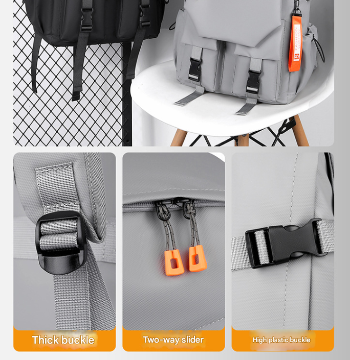 Grey Professional Business and Travel Backpack view 3
