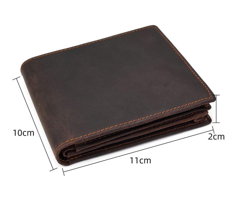 Brown Vrtical Stroke Men's Vintage Wallet Multi-Card Slots Large Capacity Coin view 2