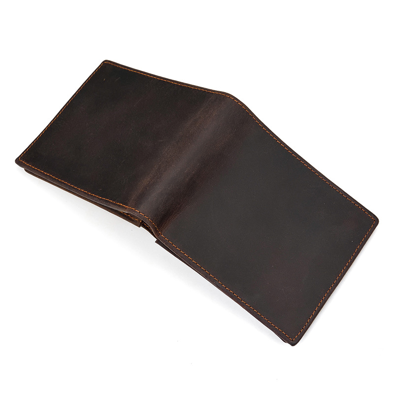 Dark Brown Vrtical Stroke Men's Vintage Wallet Multi-Card Slots Large Capacity view 4