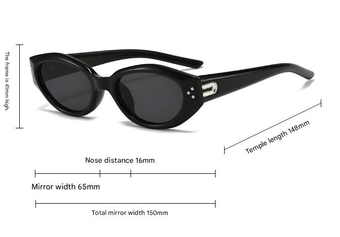 Black-rimmed light brown lenses Retro Oval Sunglasses for Women view 2