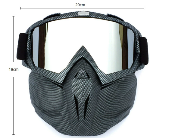 Teardrop Frame Gray Sheet Full-Face Snow Goggles with Mirror Lens - Ultimate view 2