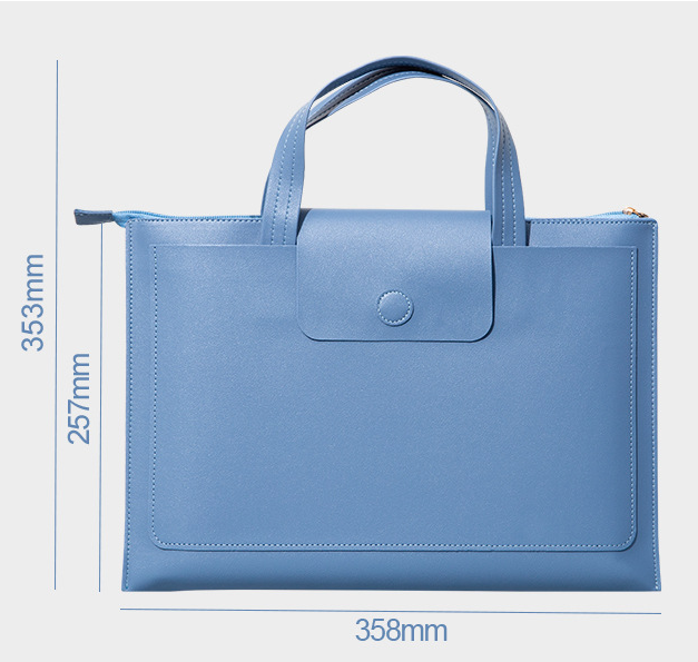 Orange Premium PU Leather Handheld Document Bag view 2