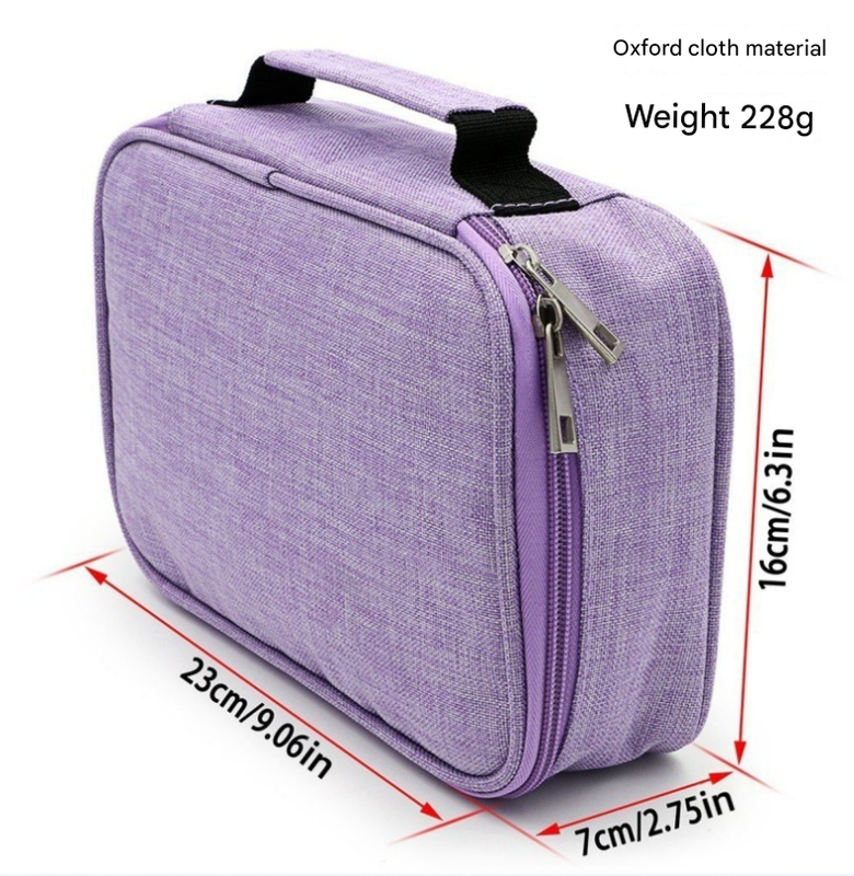 Black72-Slot Pencil Case Large Capacity -Oxford Cloth Storage for Students view 2