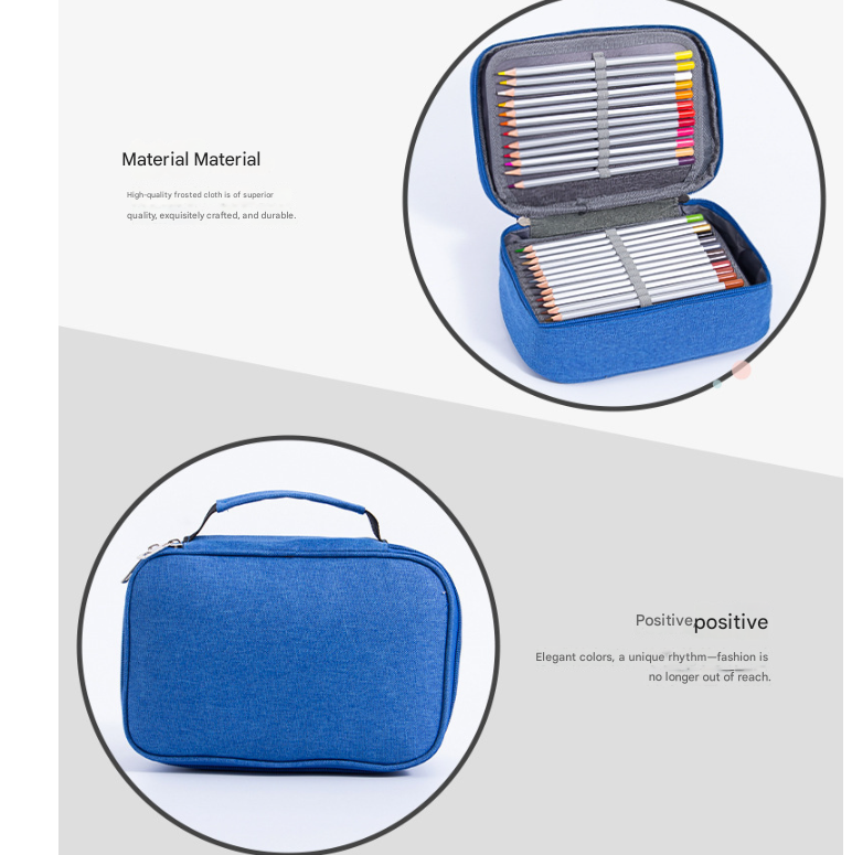 Black72-Slot Pencil Case Large Capacity -Oxford Cloth Storage for Students view 4