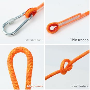 Red 10mm Double Hook Climbing Rope Set - 20m Durable Outdoor Safety Rescue Cord view 2